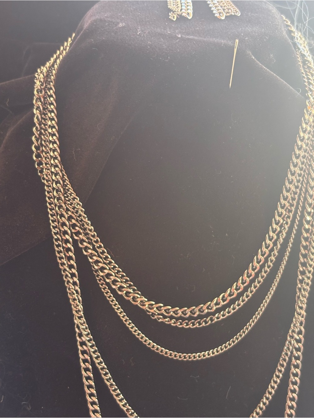 Layered Gold Multi-Chain Necklace for Women